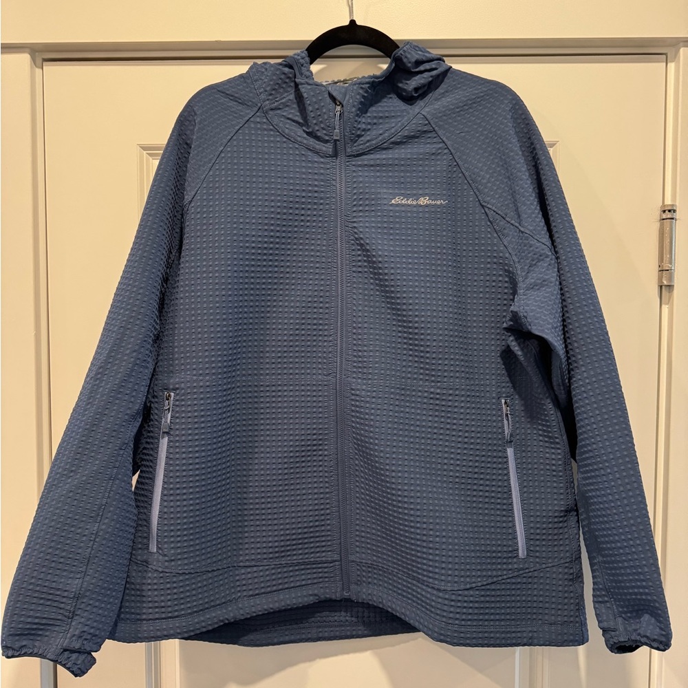 Eddie Bauer Textured Blue Windbreaker